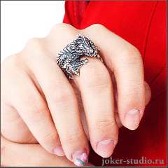 Фото: Кольцо дракон серебряная женская бижутерия