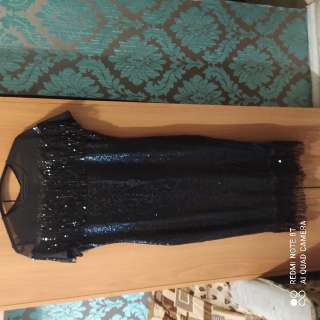 Фото: Вечернее чëрное длинное платье 52 размера, очень элегантное