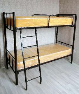 Фото: Кровати на металлокаркасе, двухъярусные, односпаль