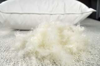 Фото: Наполнитель пух перо для сухой чистки подушек.