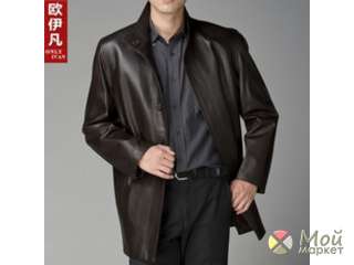 Объявление с Фото - Продам новое мужское 54/180 пальто кожа Швеция чер
