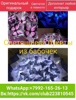 Объявление с Фото - Светящиеся букеты из бабочек
