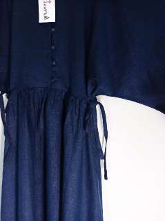 Фото: Платье женское повседневное синего цвета из льна с