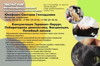 Объявление с Фото - Ветеринарный кабинет Круглосуточная помощь на дому