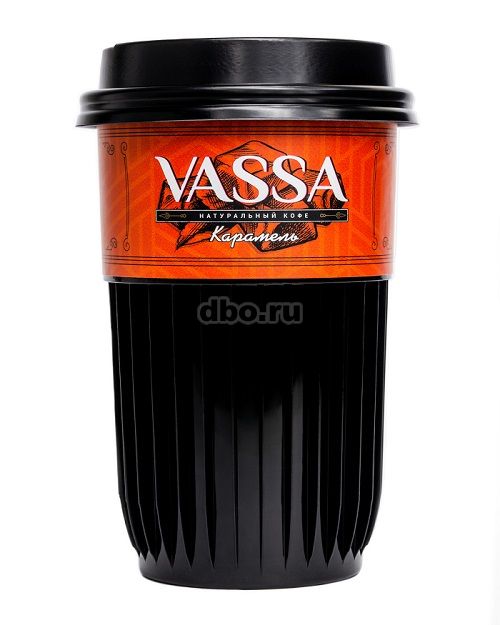 Фото: Кофе молотый VASSA в стакане с натуральным сиропом
