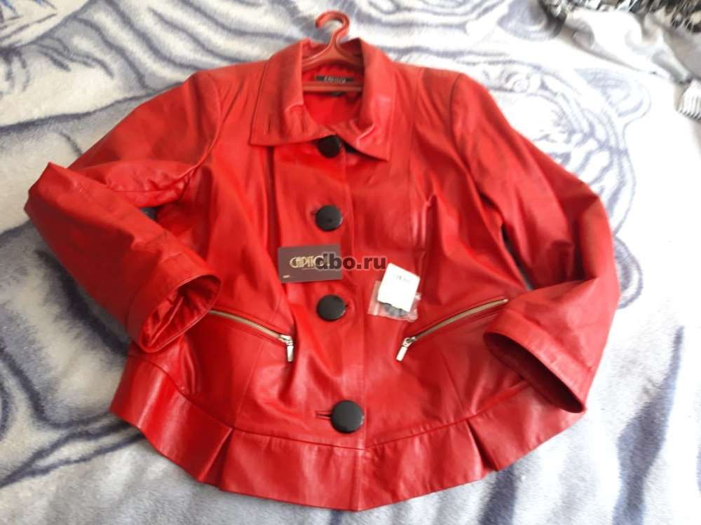 Фото: Кожаная куртка красная рр 60-62