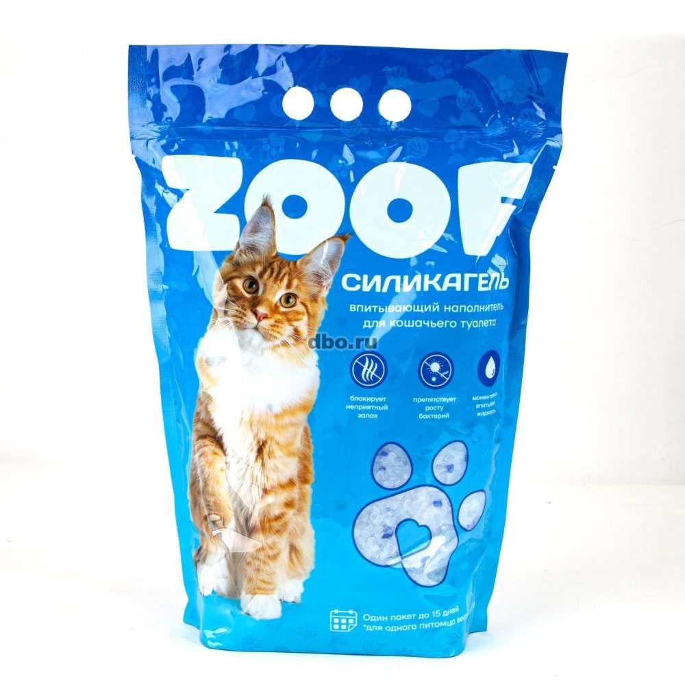 Фото: Наполнитель силикагель для кошек 3.8 оптом ZOOF